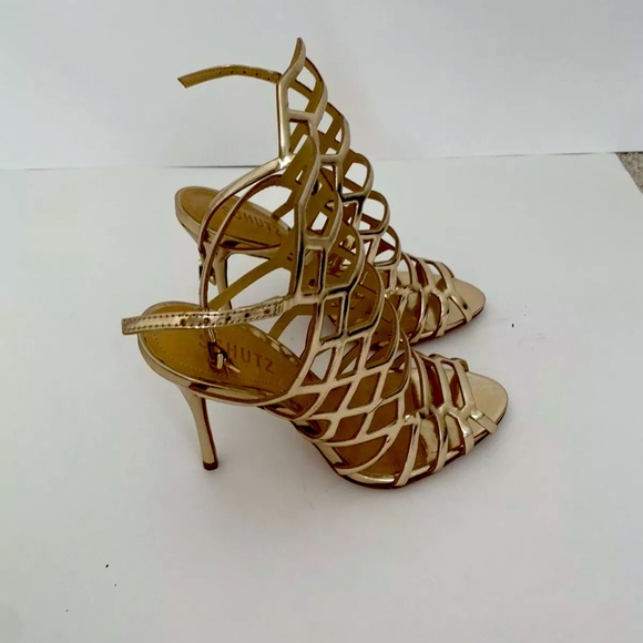 SCHUTZ Shoes - Schulz Gold cage leather sandals